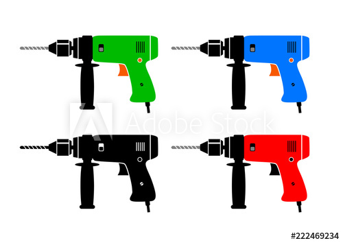 500x354 Drill Vector Icons On White Background