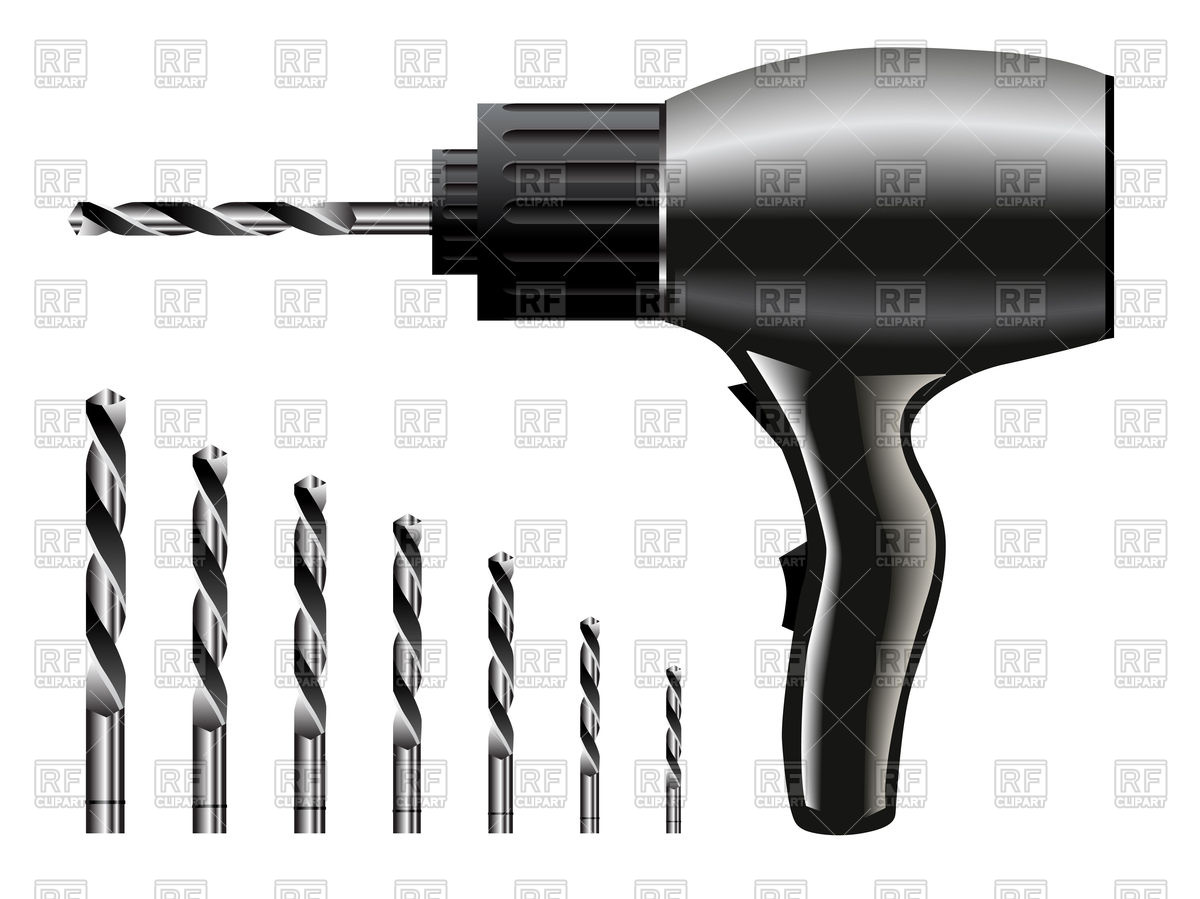 1200x899 Realistic Power Drill Vector Image Of Objects