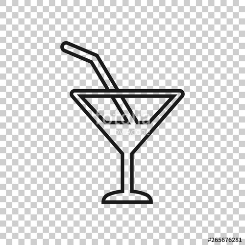 500x500 Alcohol Cocktail Icon In Transparent Style Drink Glass Vector