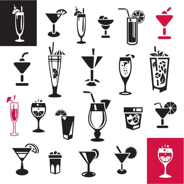 600x600 Drinks Black Icons Vectors Graphic Free Download