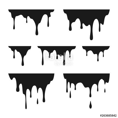 500x500 Liquid Paint Drops Black Melt Drips Graffiti Splatter Borders