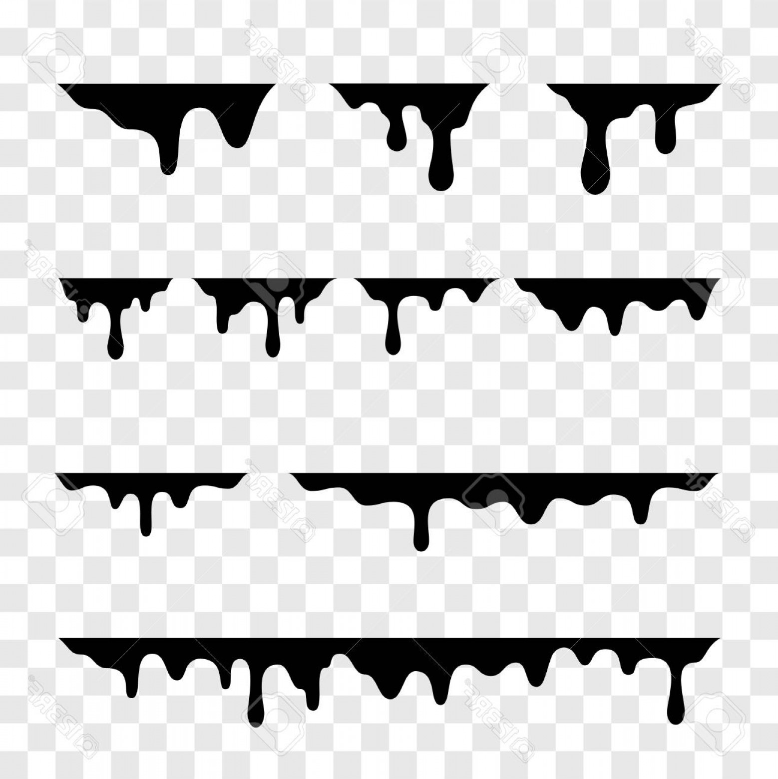 1558x1560 Photostock Vector Black Melt Drips Or Liquid Paint Drops Isolated