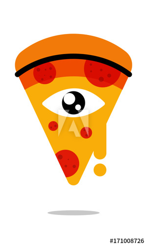 300x500 Illuminati Pizza Concept Cheese Dripping Pizza Slice With Eye