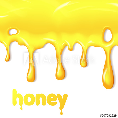 500x500 Dripping Honey Illustration Isolated On White Background Graphic