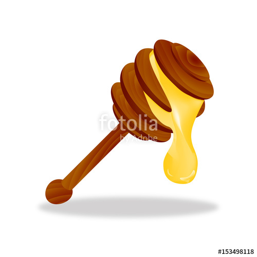 500x500 Honey Stick With Dripping Honey Icon Symbol Design Vector
