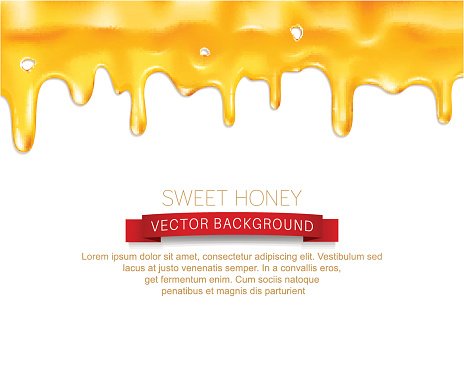 464x371 Vector Drips Honey, Isolated On White Background Premium Clipart