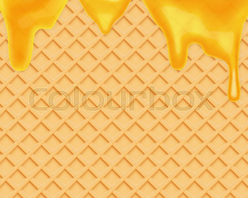 800x640 Waffles With Dripping Honey Vector Stock Vector Colourbox