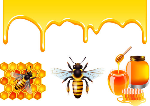 500x352 Bee Honey Dripping Effect Background Vector Free Vector In Adobe