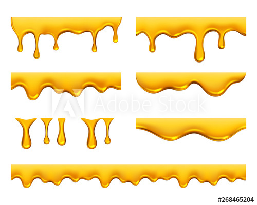 500x400 Dripping Honey Golden Yellow Realistic Syrup Or Juice Dripping