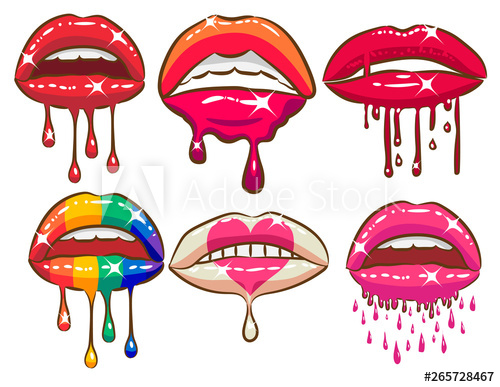 500x387 Dripping Lips Vector Clipart Design