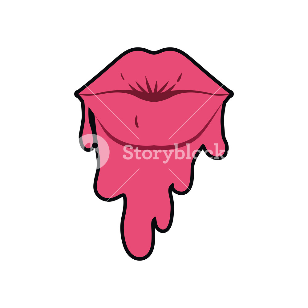1000x1000 Female Lips Dripping Isolated Icon Vector Illustration Desing