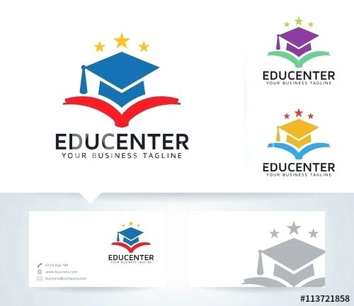 500x432 Education Center Vector Logo With Business Card Template Bus