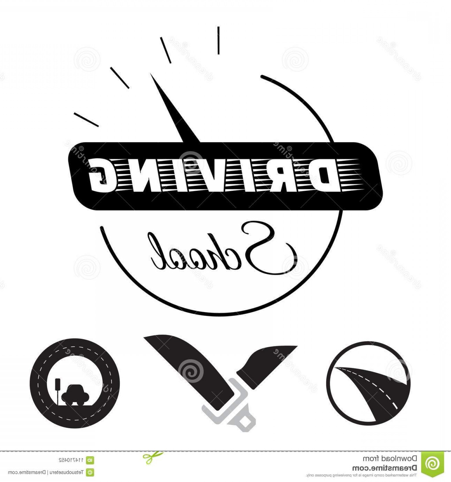 1560x1668 Set Vector Graphic Elements Subject Driving School Illustration