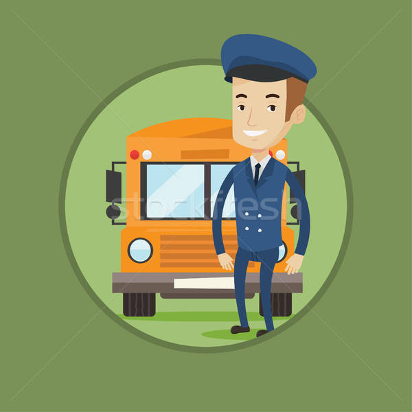 600x600 School Bus Driver Vector Illustration Vector Illustration