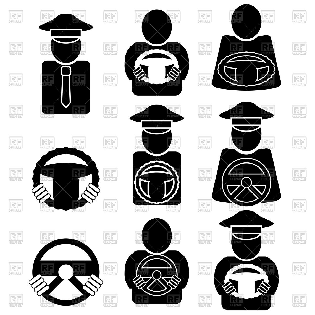 1200x1200 Set Of Different Driver Icons Isolated On A White Background