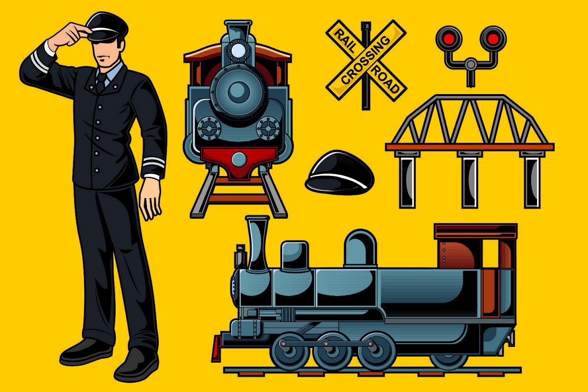 1200x800 Train Driver Vector Pack