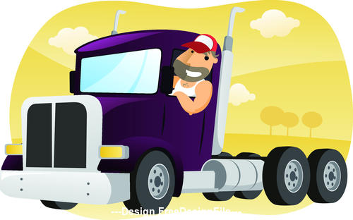 500x312 Cartoon Truck Driver Vector Free Download