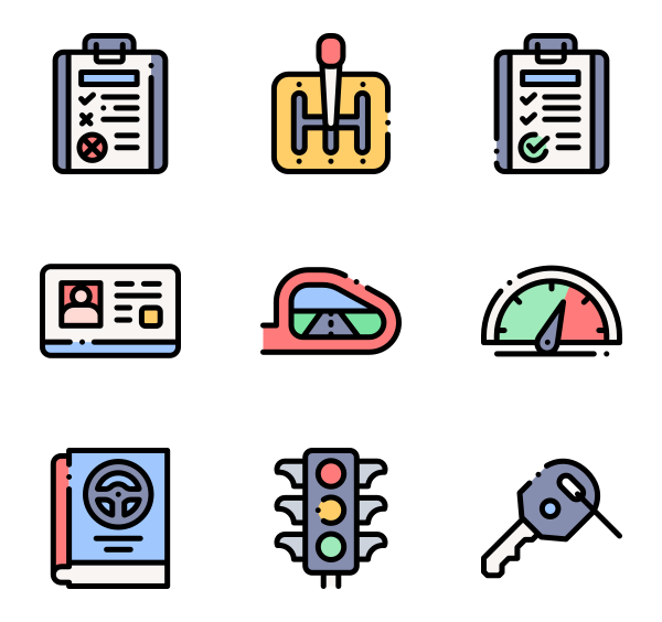600x564 Driving License Icons