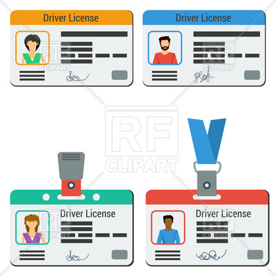 400x400 Four Colored Car Driver License Men And Woman Vector Image