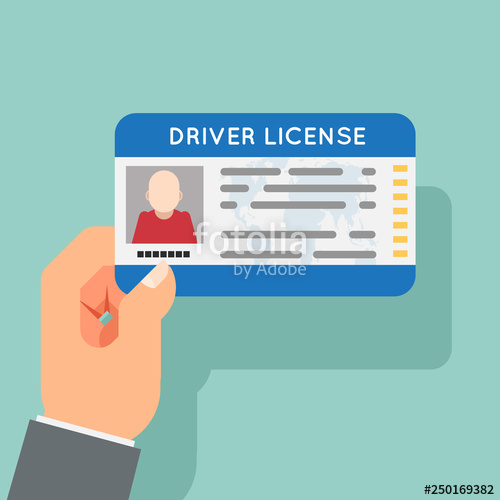 500x500 Hand Hold Car Driver License Identification Photo Flat Design