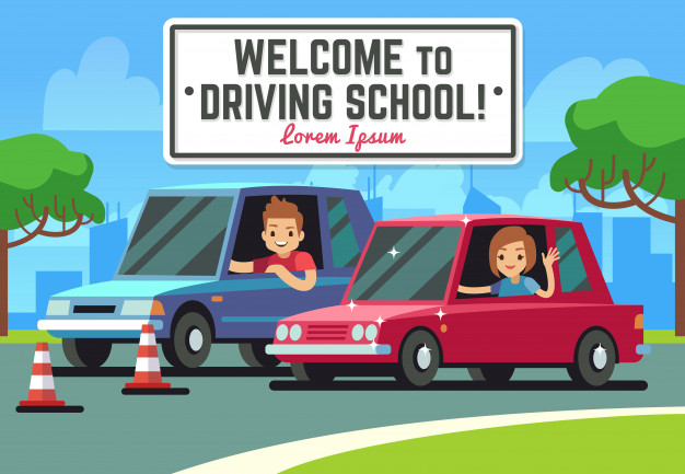 626x433 Driving School Vector Background Vector Premium Download
