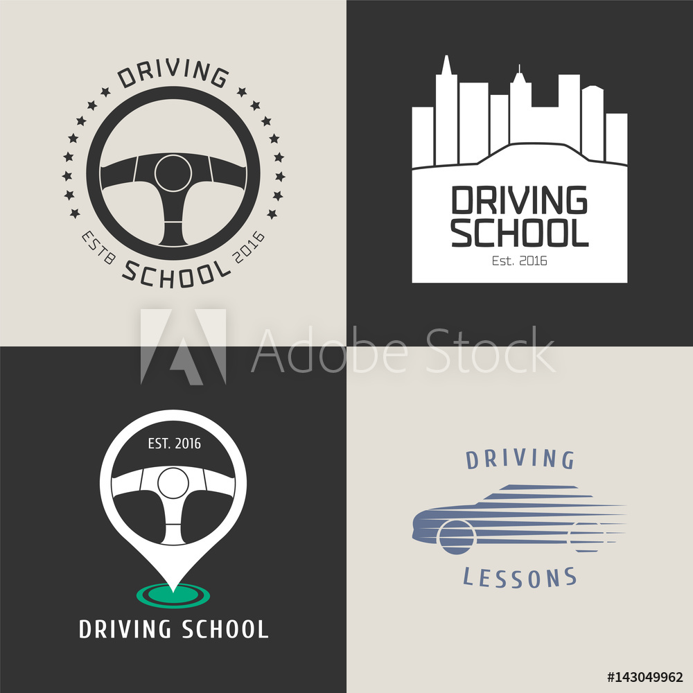 1000x1000 Photo Art Print Collection Of Driving License School Vector Logo