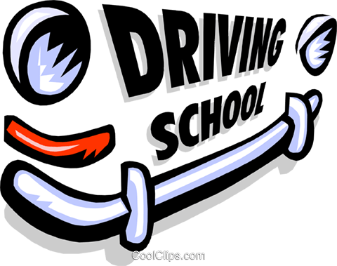 480x379 Driving School Sign Royalty Free Vector Clip Art Illustration