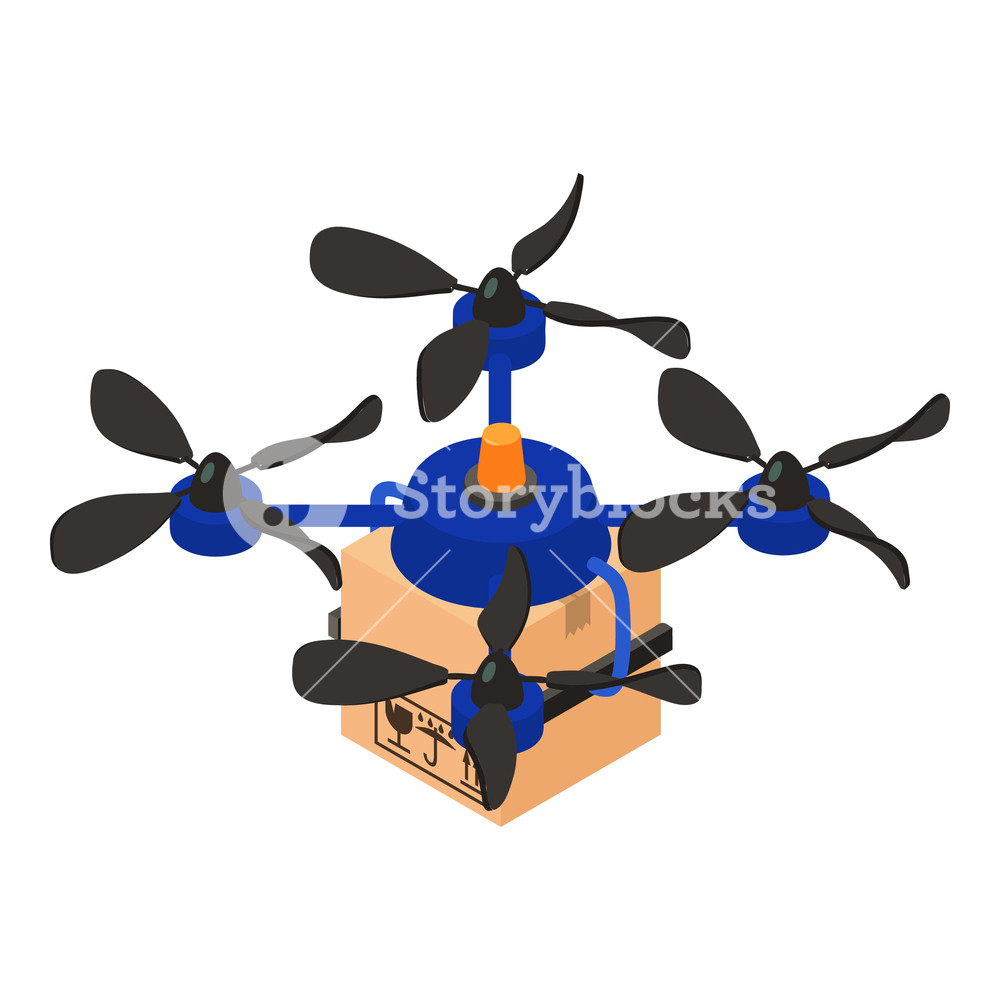 1000x1000 Delivery Drone Icon Isometric Illustration Of Delivery Drone