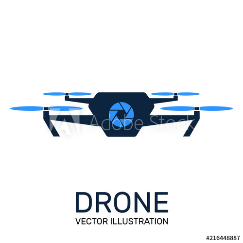 500x500 Photo And Video Drone Icon, Vector Illustration