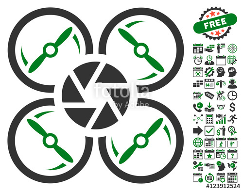 500x394 Shutter Drone Icon With Bonus Calendar And Time Service Graphic