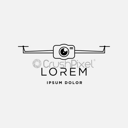 500x500 Camera Drone Logo Template Vector Design Icon, Stock Vector