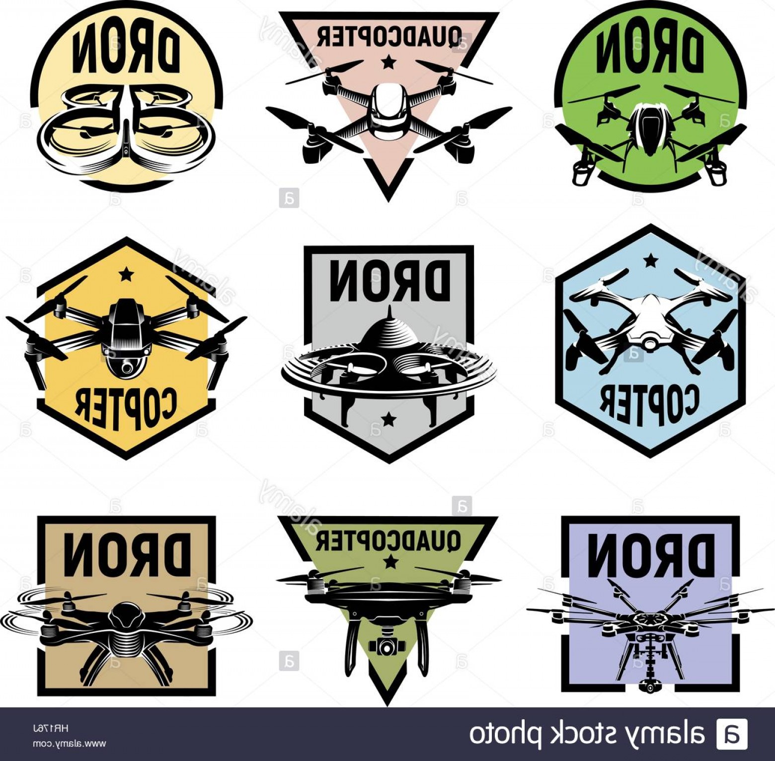 1560x1532 Stock Photo Isolated Quadcopter Icons In Colorful Frames Rc Drone