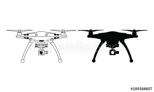 500x300 Drone Silhouette Vector Flying Copter