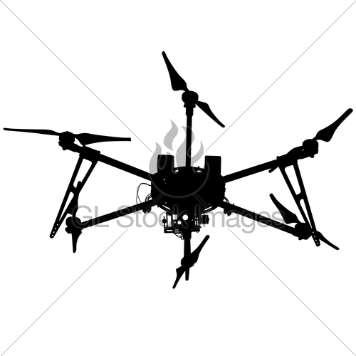 Black Silhouette Drone Quadrocopter, Vector Illustration Gl 500x500 Black Silhouette Drone Quadrocopter, Vector Illustration Gl
