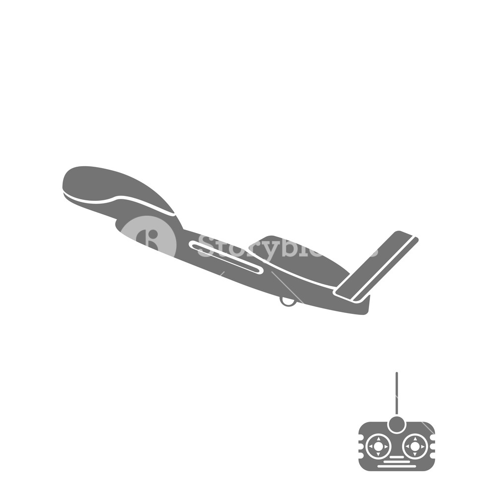 1000x1000 Vector Image Of Drone Silhouette Icon With Remote Control