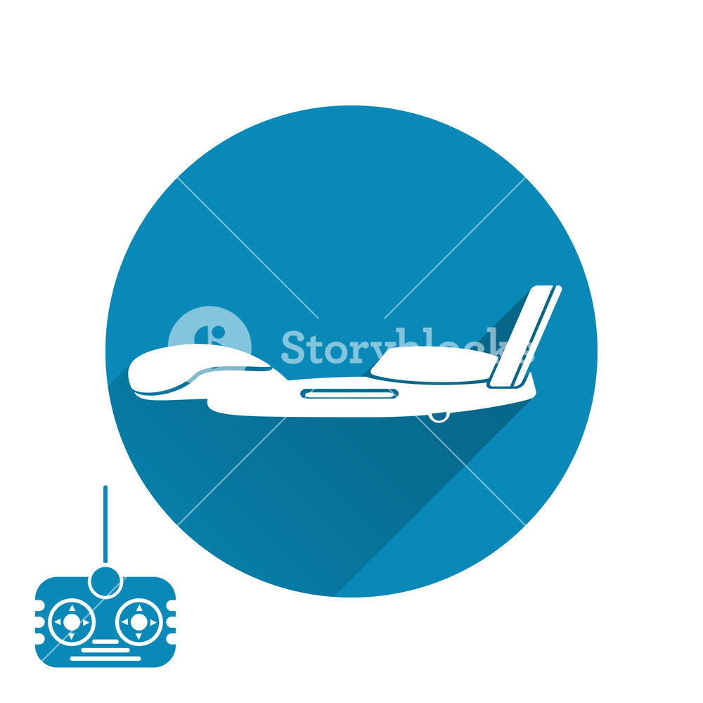 1000x1000 Vector Isolated Icon Of Drone Silhouette With Shadow And Remote