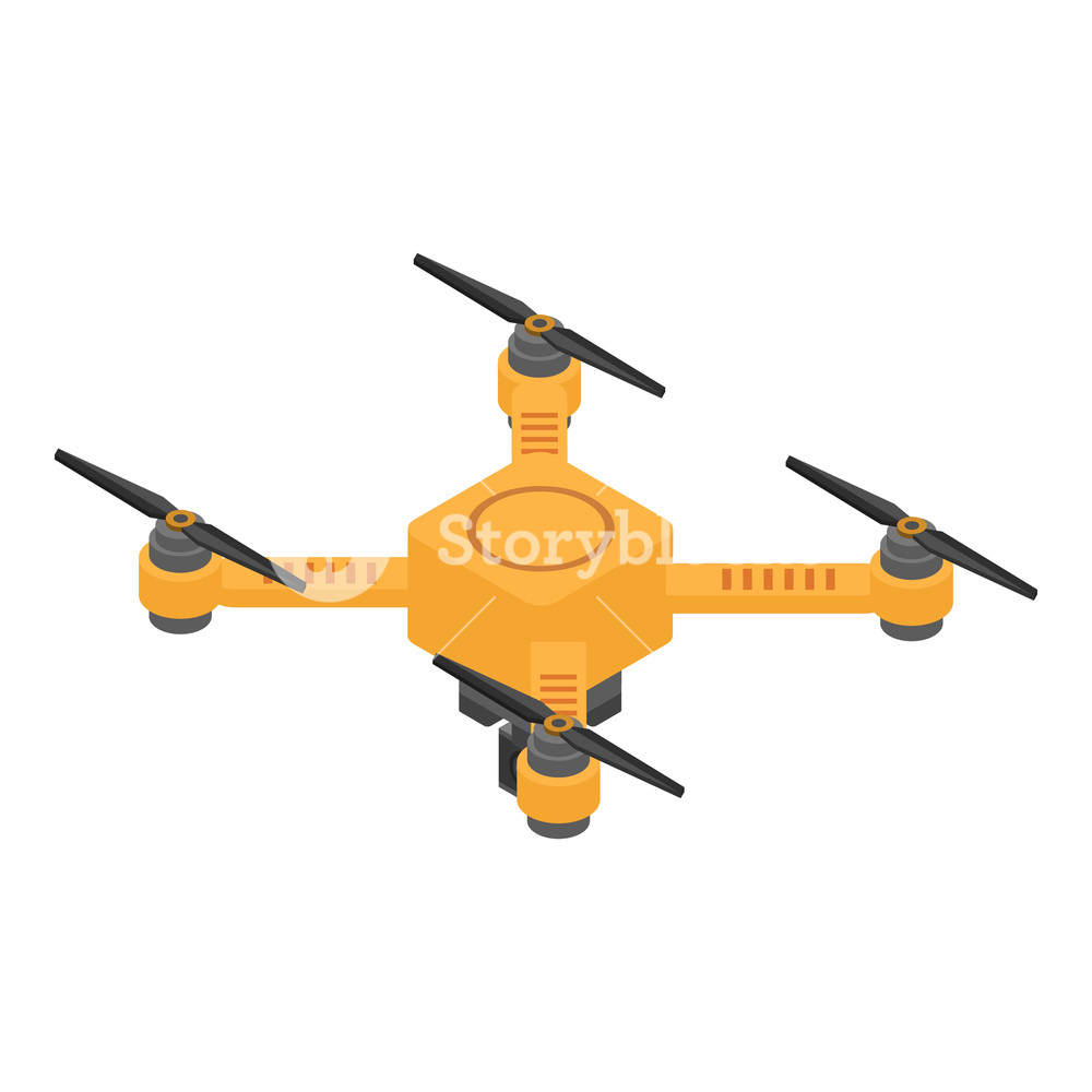 1000x1000 Yellow Drone Icon Isometric Of Yellow Drone Vector Icon For Web