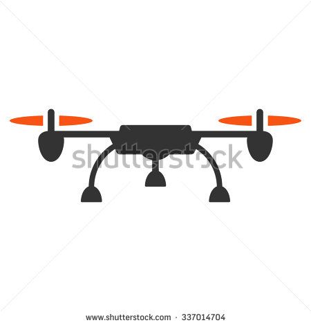 450x470 Drone Vector Icon Style Is Flat Bicolor Orange And Gray Symbol