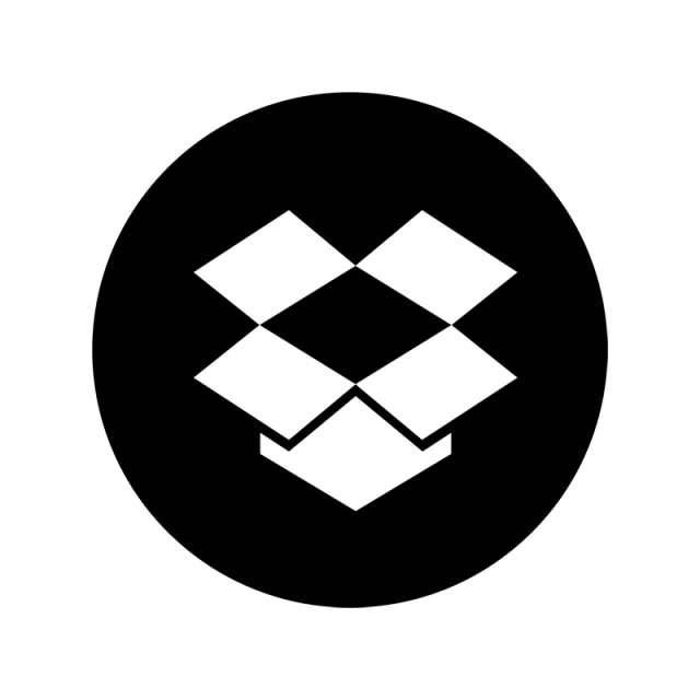 640x640 Dropbox Black Ampamp White Icon, Dropbox, Drop, Box Png And Vector