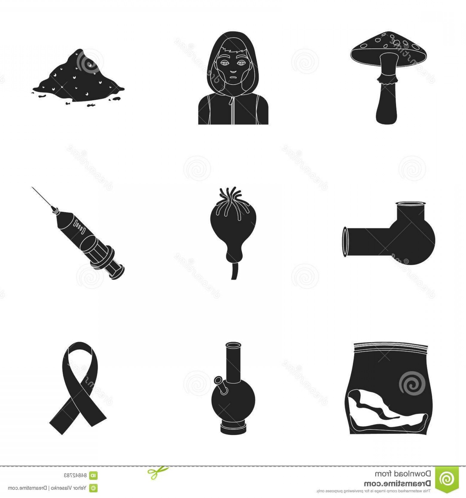 1560x1668 Drugs Set Icons Black Style Big Collection Drugs Vector Symbol