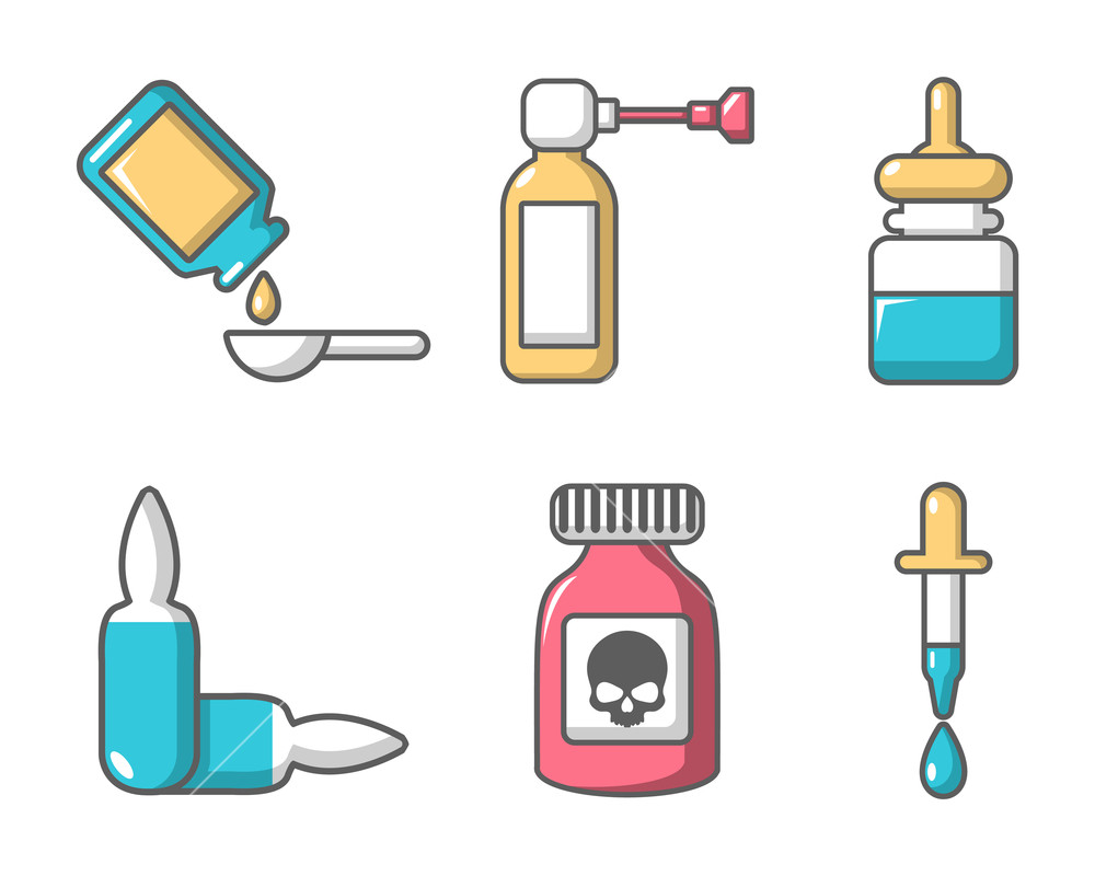 1000x800 Drugs Icon Set Cartoon Set Of Drugs Vector Icons For Web Design
