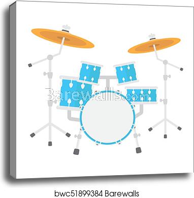 382x390 Drum Kit Flat Icon, Music And Instrument, Beat Sign Vector