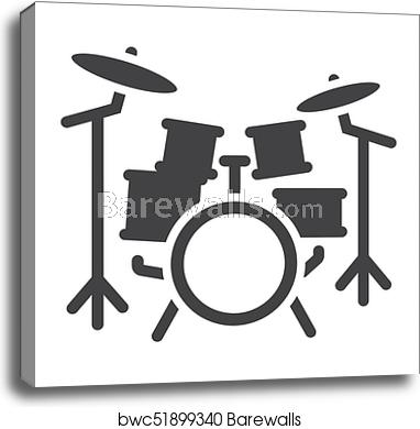 382x390 Drum Kit Glyph Icon, Music And Instrument, Beat Sign Vector