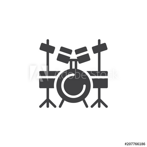 500x500 Drum Set Vector Icon Filled Flat Sign For Mobile Concept And Web
