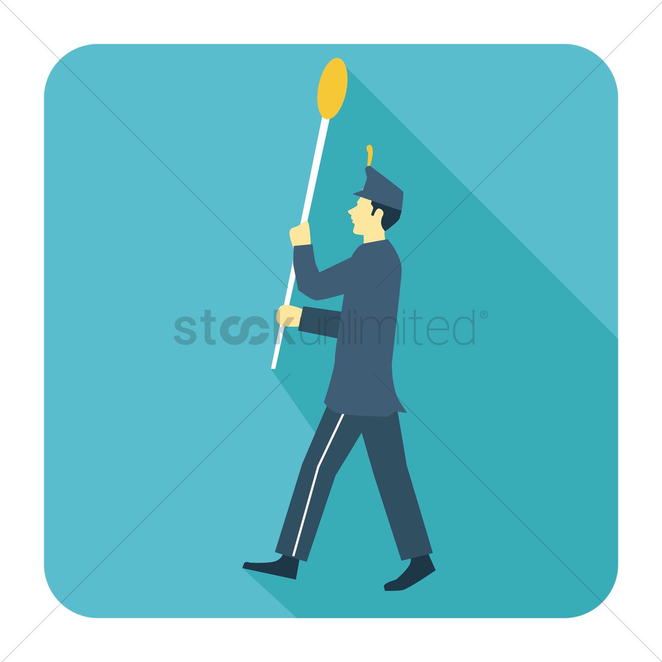 1300x1300 Free Drum Major Holding A Baton Vector Image