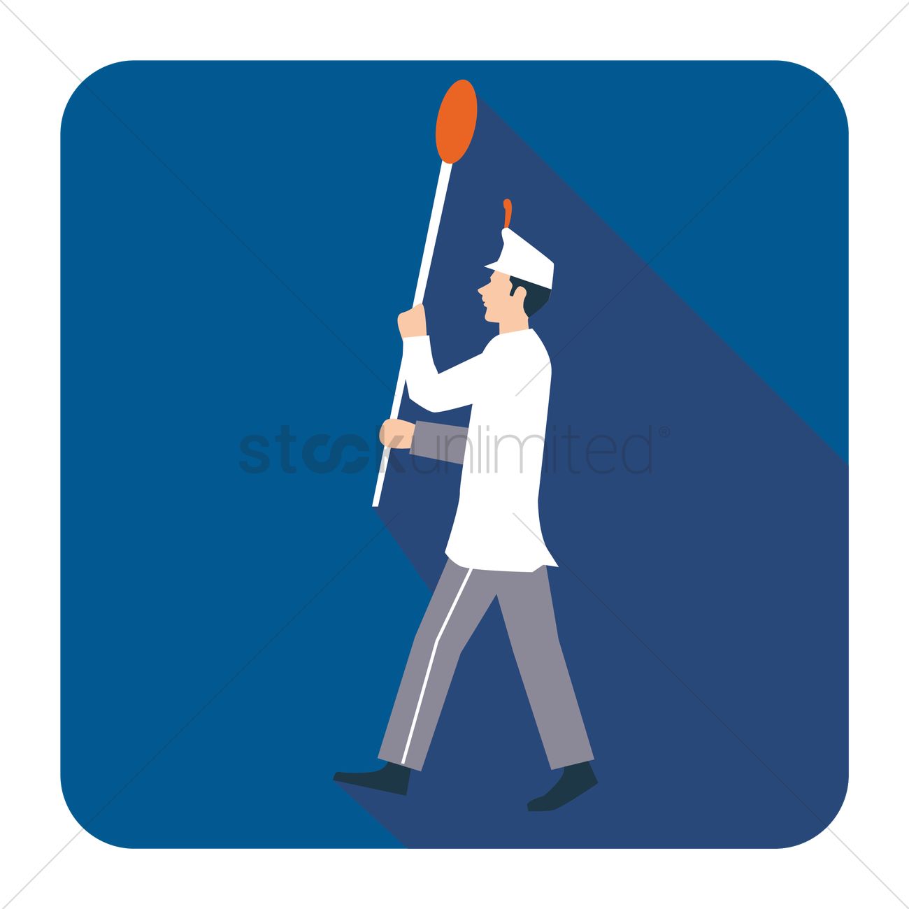 1300x1300 Free Drum Major Holding A Baton Vector Image