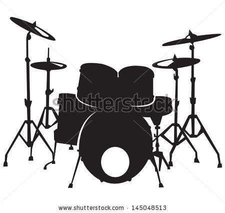 Drum Set Silhouette Vector
