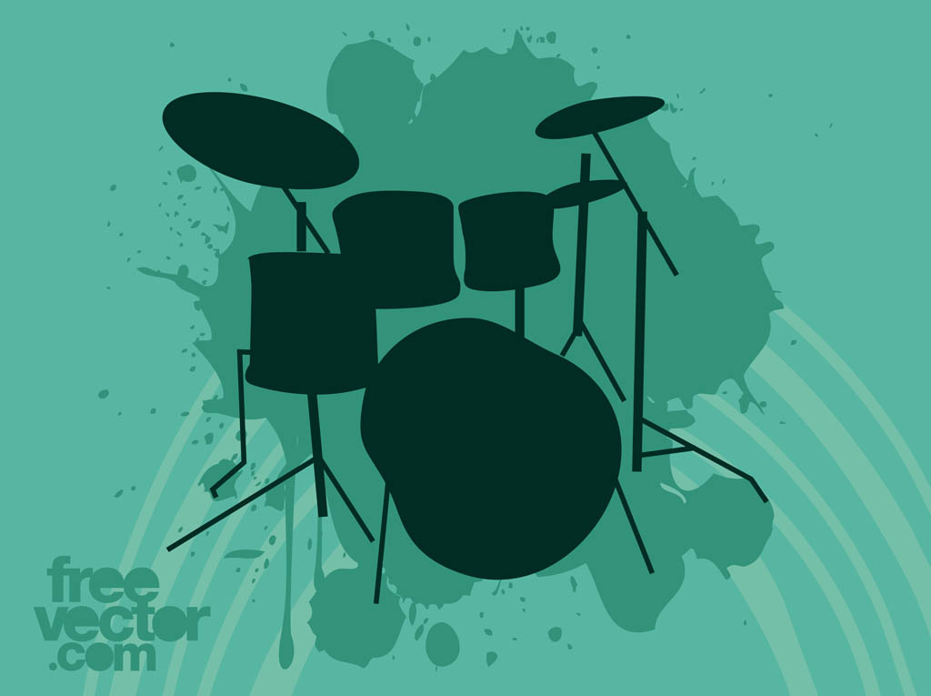 1024x765 Drum Set Vector Vector Art Graphics