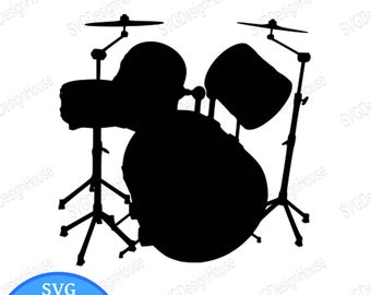 340x270 Drum Set Silhouette Etsy