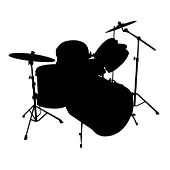 Drum Set Silhouette Vector at Vectorified.com | Collection of Drum Set ...